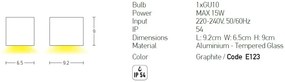 Aplica de perete pentru iluminat exterior, IP54 Twing grafit