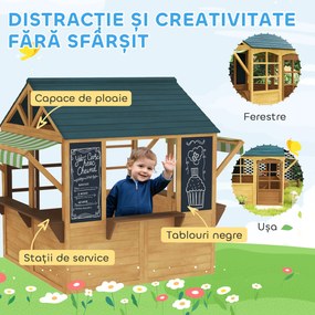 AIYAPLAY Casă pliantă lemn, 3-8 ani. | Aosom Romania
