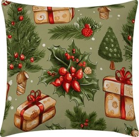 Husa de perna din microfibra CHRISTMAS PRESENTS 45x45 cm, verde