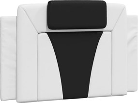 vidaXL Pernă pentru tăblie pat, Viana, alb și negru, 80 cm, piele artificială
