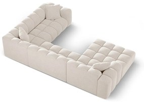 Colțar crem cu tapițerie din chenille (cu colț pe partea dreaptă/în formă de "U") Treno – Cosmopolitan Design