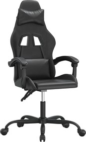 vidaXL Scaun de gaming pivotant, negru, piele ecologică