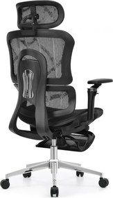 Scaun Ergonomic Premium ErgoFlex UltraMesh 5D cu Suport Lombar, Spătar Reglabil pe Înălțime, Șezut Translație, Reclinabil, Negru