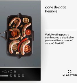 Klarstein DualTone Hybrid plită cu inducție, Zonă Flex, Afișaj LED, Control prin glisoare, 7200 W