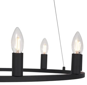 Lampa suspendată industrială neagră cu 7 lumini - Knight