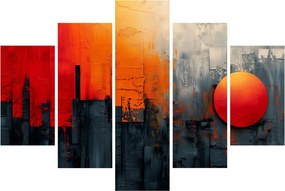 Tablou - Pictura abstractă a orașului (150x105 cm)