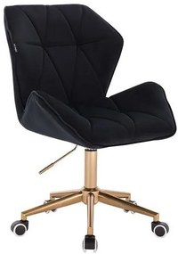 HR212K Scaun Negru cu Bază Aurie