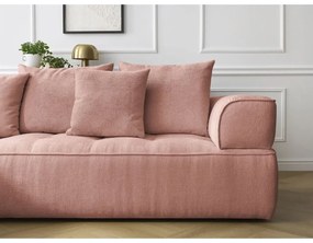 Colțar roz cu tapițerie din chenille (cu colț pe partea stângă/în formă de ”L”) Whesley – Bobochic Paris