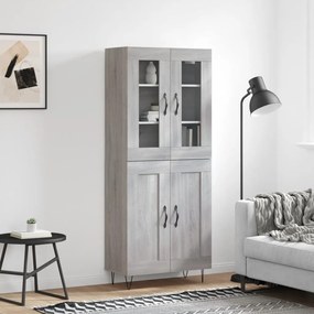 vidaXL Dulap înalt, gri sonoma, 69,5x34x180 cm, lemn compozit