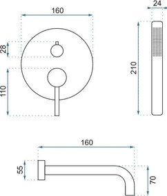 Baterie de cada Incastrata Rea Lungo cupru + BOX