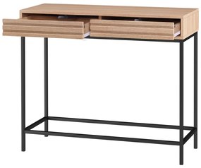 Masă consolă în culoare naturală cu blat cu aspect de lemn de stejar 35x90 cm Celine – Støraa