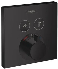 Baterie dus termostatata Hansgrohe Shower Select, montaj incastrat si 2 iesiri, negru mat - 15763670