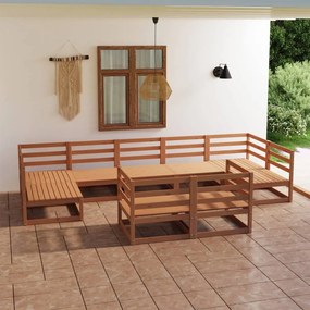 3076202 vidaXL Set mobilier de grădină, 9 piese, lemn masiv de pin