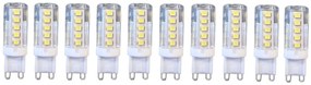 Set 10 × Becuri LED G9 – 5 W, lumină caldă 3000 K, 220 V