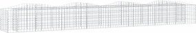 vidaXL Strat înălțat cu gabion arcuit, 400x50x50 cm, fier galvanizat