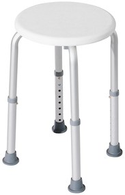 HOMCOM Scaun de Duș pentru Vârstnici cu Înălțime Reglabilă pe 8 Poziții și Picioare Antiderapante, 34.2x34.2x34.8-52.3 cm, Alb | Aosom Romania