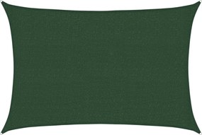 vidaXL Pânză parasolar, verde închis, 2,5x4 m, 160 g/m², HDPE