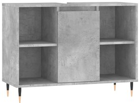 831624 vidaXL Dulap pentru baie, gri beton, 80x33x60 cm, lemn compozit