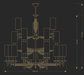 Candelabru 21 brate realizat manual Fellino