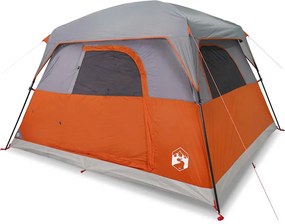 vidaXL Cabină cort de camping, 4 persoane, portocaliu, impermeabil