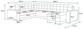 Colțar în formă de U Odyssey 3 (Negru) (S). 1057340