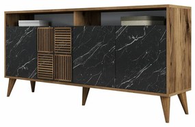 Dulap Milan Walnut and Black Marble