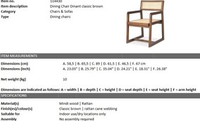 Scaun design vintage din lemn finisaj maro LUX Dinant 114430 HZ