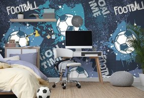 Tapet minge de fotbal în albastru