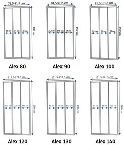 Usa de nisa culisanta Rea Alex 100 cm sticla 4 mm crom