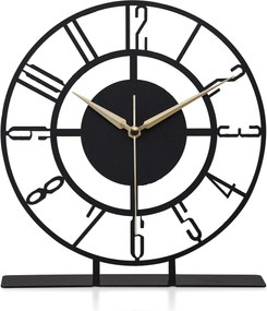 Ceas decorativ CLOCK BUNELLA, negru, metal, 23x24 cm