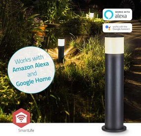 Nedis ZBLOP10RGBW - Lampă LED RGBW pentru exterior, dimabilă, 10 W, 230 V, IP65, Wi-Fi Tuya, neagră