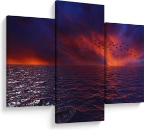 Tablou cu mare și păsări (90x60 cm)