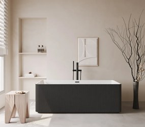 Cada acril freestanding Linea Pure, Negru Mat/Alb lucios, 170 cm, 5040