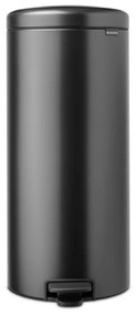 Cos de gunoi cu pedala Brabantia NewIcon 1008850, 30 L, Inchidere lina, Baza antiderapanta, Gri inchis