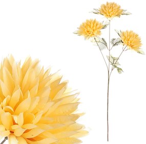 Floare artificială Crizantemă 3 flori galbene, 70cm