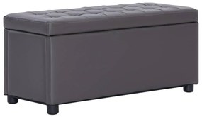 vidaXL Taburet de depozitare, gri, 87,5 cm, piele artificială