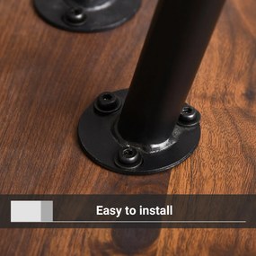 HOMCOM Masute de sufragerie in Stil industrial, Set 2 piese, Masute de sufragerie din Lemn Forma de Picatura Culoare Nuc | Aosom Romania