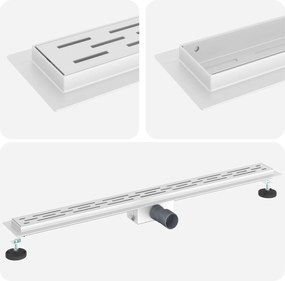 vidaXL Drenaj pentru duș cu design pe linie Argintiu 100 cm