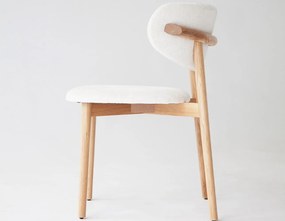 Scaun lemn masiv gri Ming Tapițerie antracit, 56 × 50 × 74 cm