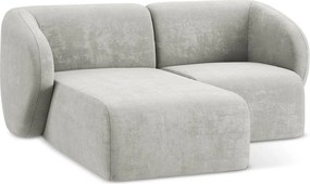 Colțar gri deschis cu tapițerie din chenille (cu colț pe partea stângă/cu șezlong) Lani – Makamii