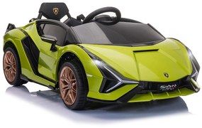 Masina electrica pentru copii 12V Lamborghini, telecomanda, viteza 3-8 km/h, 108x62x40cm, Verde HOMCOM | Aosom Romania