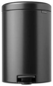 Cos de gunoi cu pedala Brabantia NewIcon 1008846, 20 L, Inchidere lina, Baza antiderapanta, Gri inchis