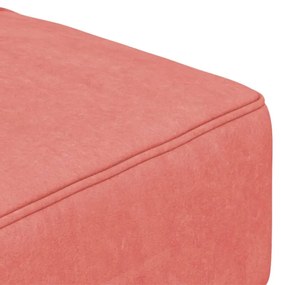 Canapea extensibila cu 2 locuri, 2 perne, roz, catifea Roz, Fara suport de picioare