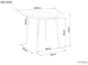 Masa rotunda Nelson stejar miere ø90 / h75 cm