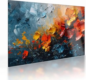 Tablou pe sticlă - Pictură abstractă de flori III. (70x50 cm)