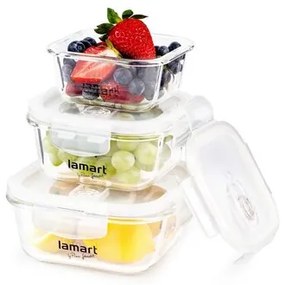 Set recipiente de sticlă Lamart LT6012 Air,  3 buc.