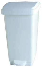 Coș de gunoi cu călcare, plastic, 50 l, alb