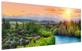 Tablou cu peisaj montan de pădure (120x50 cm), în 40 de alte dimensiuni noi