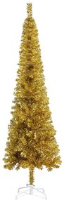 Brad de Craciun artificial subtire, auriu, 150 cm 1, Auriu, 150 cm