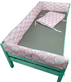 Set aparatori laterale Maxi pentru pat Montessori 160x200 cm Nori Zambareti roz